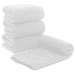 ARLI Handtuch Set 4 x ARLI Handtuch weiss – 100% Baumwolle (4er Set), Baumwolle, (Set, 4-tlg), 4 x ARLI Handtuch weiss – 100% Baumwolle (4er Set) weiß