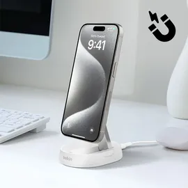 Belkin BoostCharge Pro - Kabelloses Aufladen, 1,5 m, Weiß AC, Schnellladung Drinnen,