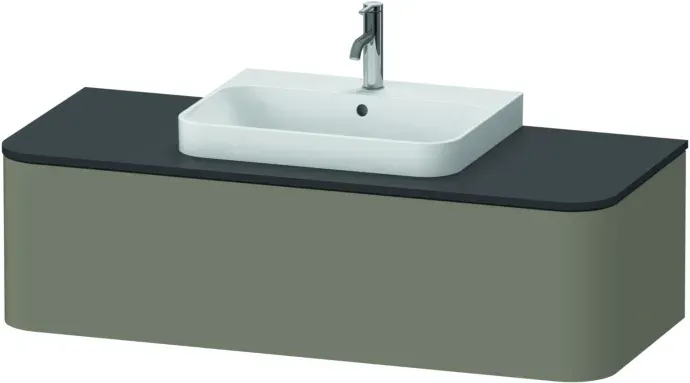 Duravit Happy D.2 Waschtisch-Unterschrank HP4932M9292 35,4 x 130 x 55 cm, 1 Auszug, für Möbelwaschtisch, mitte, steingrau seidenmatt