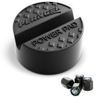 PLANGER® Wagenheber Gummiauflage - Power PAD flach + 4 VENTILKAPPEN - auf Rangierwagenheber - Schützt PKW und SUV durch Form und Gummi