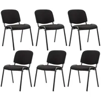 CLP 6er Set Besucherstuhl Ken Stoff schwarz