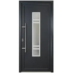 Meeth Aluminium-Haustür »Signum Alu«, satiniertes Glas, titan, nach Innen öffnend - grau