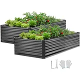 Vevor Hochbeet Metall 203 x 102 x 46 cm Dunkelgrau
