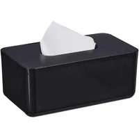 Relaxdays Tücherbox Schwarz