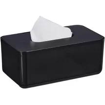 Relaxdays Tücherbox Schwarz