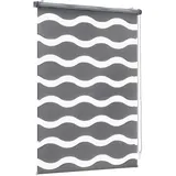 Sekey Doppelrollo Wellen 130 x 130 cm Dunkelgrau