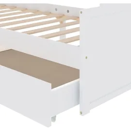 vidaXL Massivholzbett 90 x 200 cm Weiß