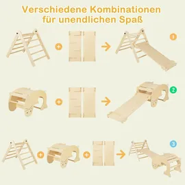 Goplus Kletterdreieck 6 in 1 Bunt/Naturbelassen