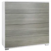 Vladon Kommode, Anthrazit, Hellgrau, 76x76x35 cm, Wohnzimmer, Kommoden &