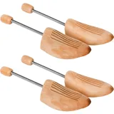 Tectake tectake® 2 Paar Spiral-Schuhspanner, aus Lotusholz, Verhinderung von Gehfalten, gute Luftzirkulation