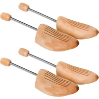 Tectake tectake® 2 Paar Spiral-Schuhspanner, aus Lotusholz, Verhinderung von Gehfalten, gute Luftzirkulation