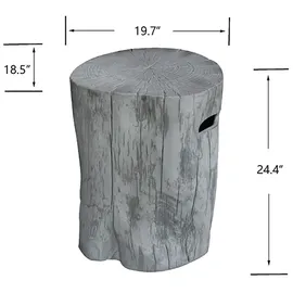 Gardenforma Abdeckung für Gasflaschen, Baumstamm-Optik grau Eco-Stone, für 11 kg Gasbehälter grau