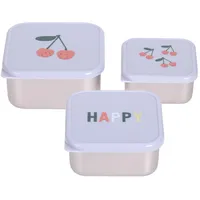 Lässig Snackbox Kinder 3er Set Edelstahl Brotdose/Snackbox Stainless Steel