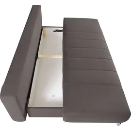 werk2 Schlafsofa »Troya«, 2-Sitzer Sofa und Schlafcouch mit Federkern & Bettkasten braun