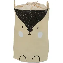 OTTO home Wäschesack OTTO HOME "Millisy", beige (natur), B:35cm H:50cm T:35cm Ø:35cm, Baumwolle, Polyester, Wäschesammler, mit Igel-Motiv, Höhe ca. 50 cm