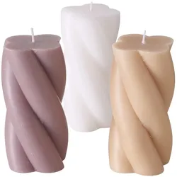 Boltze 3er Set Kerze in Sonderformen, Twist
