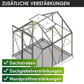 Brast Gewächshaus Alu Grün HKP 6 mm 3,61 m2