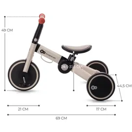 Kinderkraft 4TRIKE Dreirad 3 in 1, Leicht Rutscher, Laufrad, Zusammenklappbar, ergonomische Sattel, ab 12 Monat bis 5 Jahre, Grau, 69