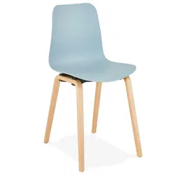 Skandinavischer Holzstuhl PACIFIK Blau | Moderner Designerstuhl mit Holzbeinen | Esszimmerstuhl im Nordischen Stil | Kadima Design