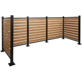 Proregal Mülltonnen-Zaun 300 x 130 x 110 cm braun