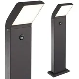 Maxkomfort LED Außenleuchte schwarz Außenlampe Wandleuchte Standleuchte Aluminium Wegeleuchte 1504-800BM Standleuchte mit Bewegungsmelder