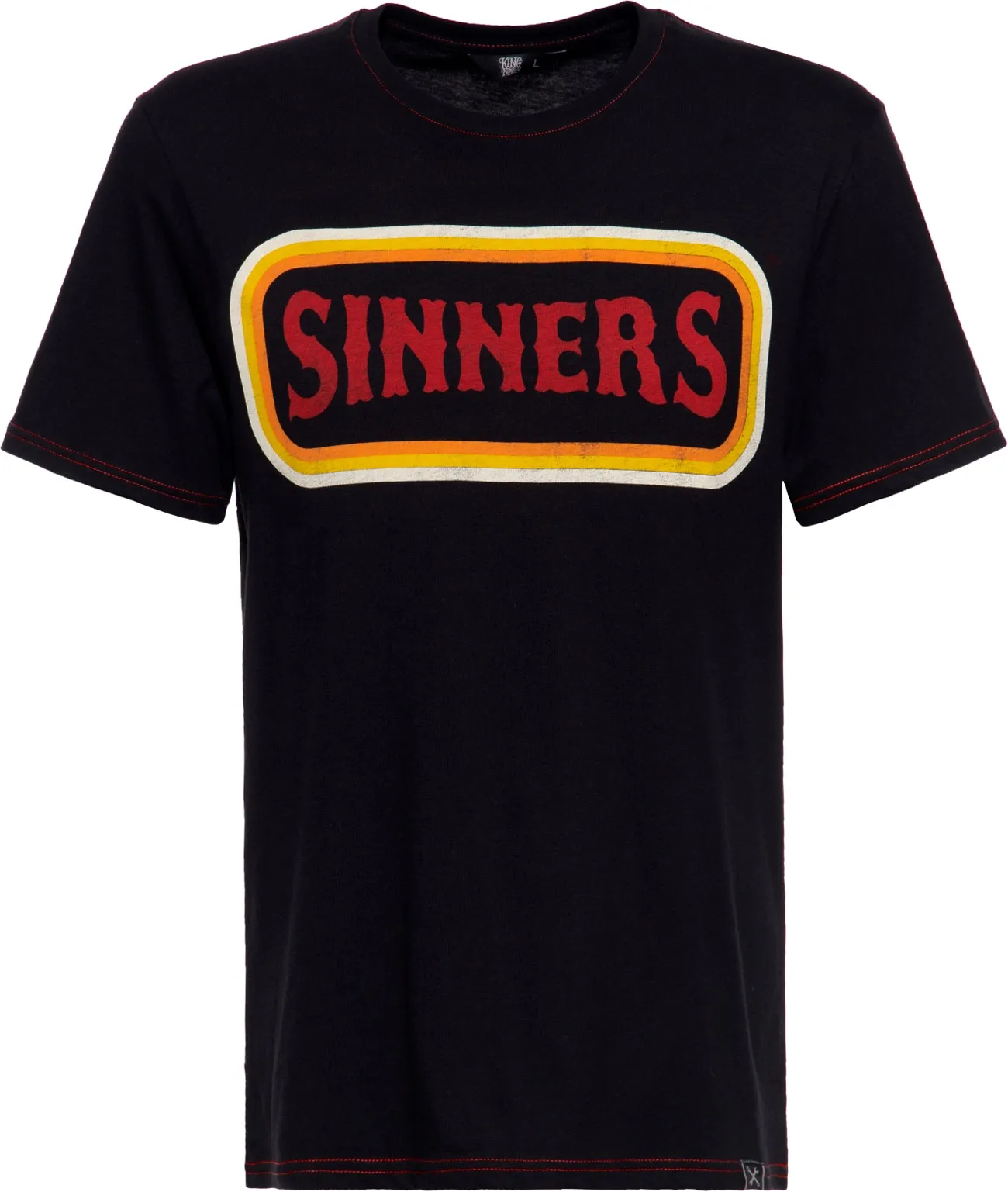 King Kerosin Sinners F*ck You All, t-shirt - Noir/Rouge/Jaune - M