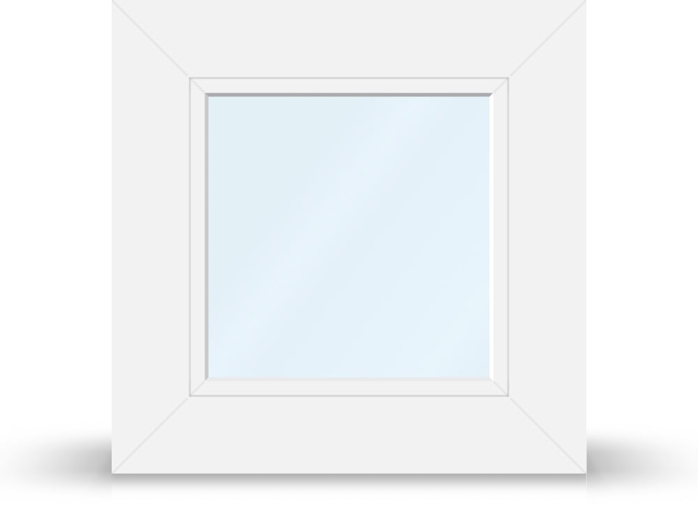 Kunststoff Alu Fenster, aluplast Twinset 4000, Weiß, 510x510 mm, einteilig, festverglast, individuell konfigurieren