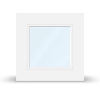 Kunststoff Alu Fenster, aluplast Twinset 4000, Weiß, 510x510 mm, einteilig, festverglast, individuell konfigurieren