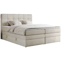 MKS Meble Boxspringbett, Beige, Textil, 2-Sitzer, H3, Rechteckig, 160x200 cm Schlafzimmer, Betten, Boxspringbetten