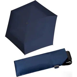 doppler® Taschenregenschirm Mini Carbonsteel Slim Damen, extrem flache und sehr leicht blau