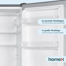 Homex CFS1110-S  Kühl-Gefrierkombination (173 l, 1425 mm hoch, Silber)