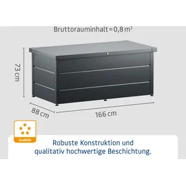 EcoStar Gartenbox Elegant 166 cm x 88 cm x 73 cm Anthrazit Grau
