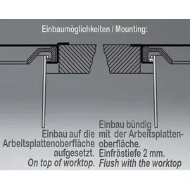 Wesco Arbeitsplatten-Abfall-System Ergo-Master - Edelstahl, 13 Liter