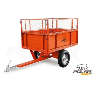 Nitro Motors Anhänger ATV Trailer Medium Anhänger Quad Traktor, max. 340,00 kg, Abklappbare Seitenwände und Gitteraufsätze orange