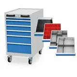 Bedrunka + Hirth Schubladenschrank »«, BxHxT: 55,5 x 99 x 73,6 cm, grau/blau - grau | blau