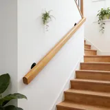 Treppenhandläufe aus Holz 300cm, weiße Handläufe, rutschfeste Handläufe für den Innenbereich, Dachboden-Treppendekoration, Korridor-Stützstangen, Wandhandlauf mit Installationssatz