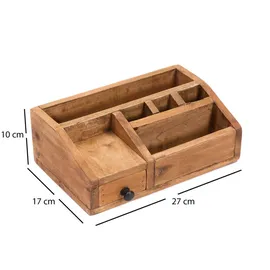 creedwood Organizer, Natur, Holz, 27x10x17 cm, Arbeitszimmer, Schreibtische