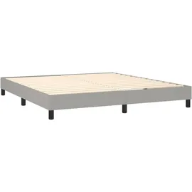 vidaXL Boxspringbett mit Matratze & LED Hellgrau 160x200 cm Stoff