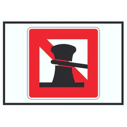 Anlegen verboten Symbol Schild A0 Rückseite selbstklebend