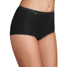 SLOGGI Damen Slips Maxi im Pack - Basic+, Vorteilspack, einfarbig Schwarz 40