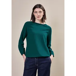 Schlupfbluse, mit Smock-Detail in Crêpe-Qualität, Gr. XS (36), petrol green, , 83012462-XS