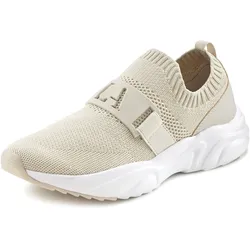 Sneaker LASCANA ACTIVE, Damen, Gr. 41, beige, Obermaterial: 100% Textilmaterial. Futter: 100% Textilmaterial. Decksohle: 100% Textilmaterial. Laufsohle: 100% Synthetik, unifarben, modisch, Schuhe Socksneaker Slip-on-Sneaker Sneaker low, Halbschuh, Freizeitschuh, Slipper, Chunky Sohle VEGAN