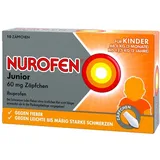Nurofen Junior 60mg Zäpfchen – Mit Ibuprofen zur Linderung von Fieber und Schmerzen – Für Kinder und Säuglinge ab 3 Monaten – 1 x Blisterpackung mit 10 Stück