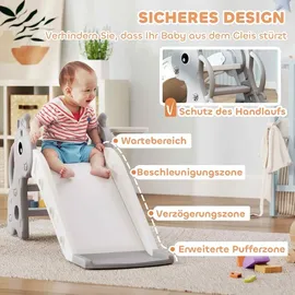 aiyaplay Kinderrutsche 3 in 1 mit Basketballkorb 106 x 51,5 x 52 cm Grau