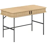 Homcom - Schreibtisch Computertisch mit Stauraum, Bürotisch mit Regal, Arbeitstisch mit Stahlgestell, für Arbeitszimmer Büro, 120 x 60 x 76,5 cm,