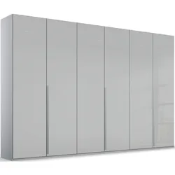 Drehtürenschrank RAUCH "Purisma", grau (seidengrau, glas seidengrau), B:301cm H:223cm T:60cm, Holzwerkstoff, Schränke, mit Glasfront und umfangreicher Innenausstattung