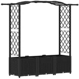 vidaXL Hochbeet mit Rankgitter und Dach 164 x 40 x 142 cm Schwarz