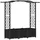 vidaXL Hochbeet mit Rankgitter und Dach 164 x 40 x 142 cm Schwarz