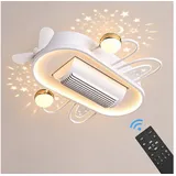 Euroton Deckenventilator Deckenventilator mit LED Beleuchtung mit Fernbedienung einstellbar, 20 cm Durchmesser, Lichtfarbe und Helligkeit einstellbar weiß