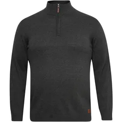 Strickfleece-Pullover BLEND "Strickpullover BHBRobin", Herren, Gr. 4XL, grau (charcoal mix), Obermaterial: 50% Baumwolle CO. 50% Polyacryl PAN., Pullover